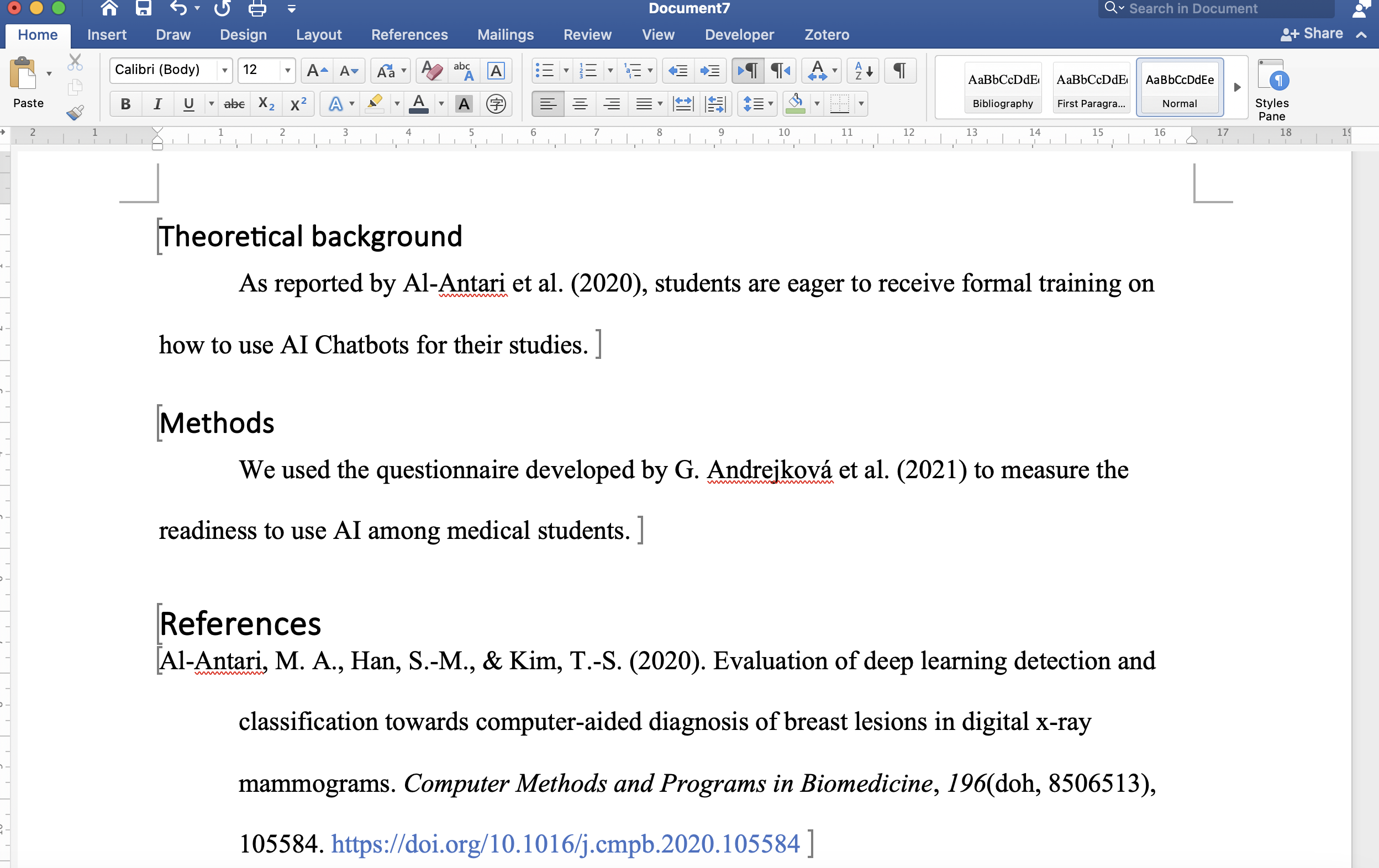 A blank Word document